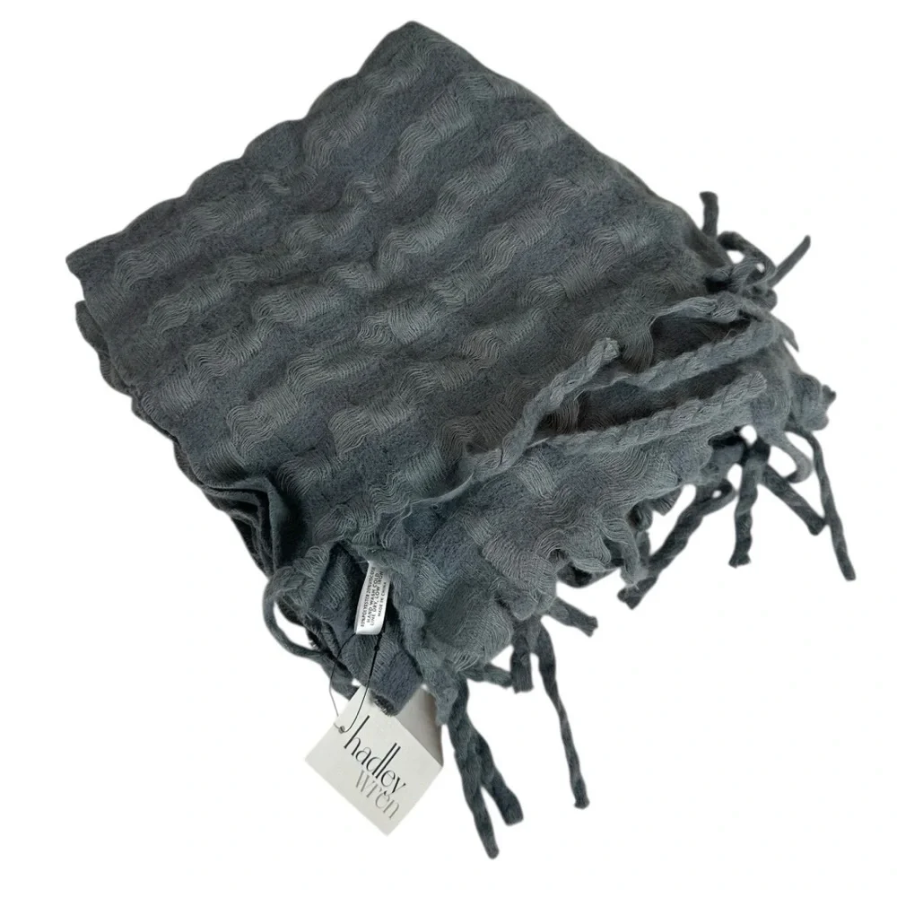 HADLEY WREN Grey Super Soft Textured Scarf